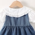 thumbnail image 5 of Amidoa Girls Summer Dresses Short Sleeve A-Line Solid Color Dresses Casual Kids Sundress Blue Size 18, 5 of 9