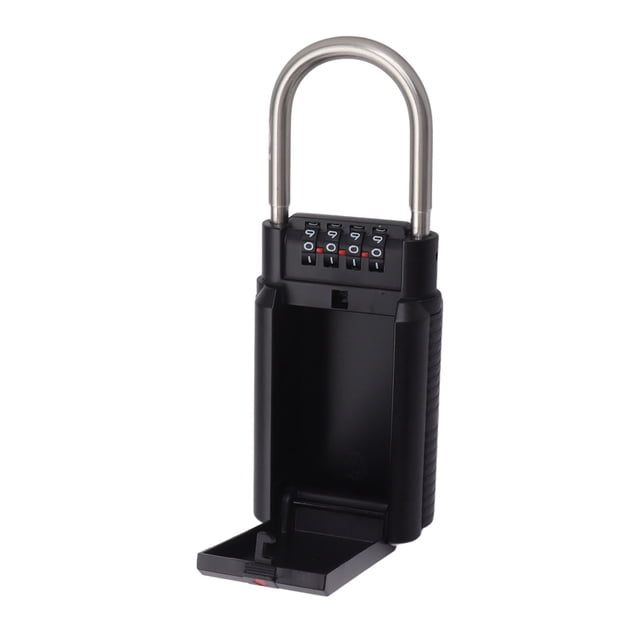 Portable 4 Digit Key Box, Aluminum Alloy Combination Safe With Removable Shackle Waterproof Storage Lock Box For Factory