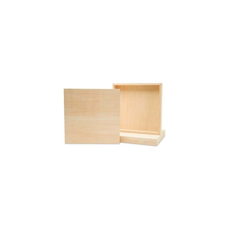 Small Square Wood Canvas 5 x 5 x 1 1 2 inch Pack of 4 Unfinished Wood Frames Blank Wood Signs for Crafts Home Decor by Woodpeckers