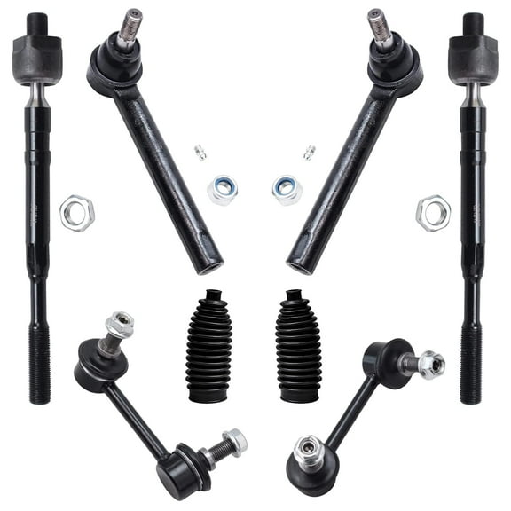 Detroit Axle - Rear Sway Bar End Links   Front Inner Outer Tie Rods & Boots Kit Replacement for 2003-2004 Nissan Murano