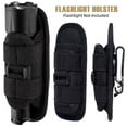 thumbnail image 3 of Flashlight Pouch Holster Rotatable Flashlight Holder Belt Clip Torch Carry Case with 360 Degree Carabiner Reel Clip, 3 of 9