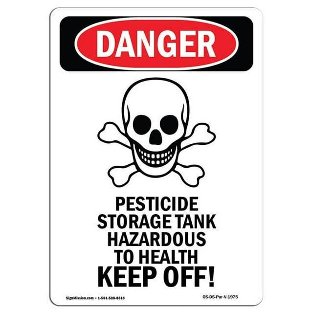 SignMission OS-DS-A-1218-V-1975 12 x 18 in. OSHA Danger Sign - Pesticide Storage