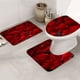 thumbnail image 5 of Set de alfombrillas de baño rojas para San Valentín - Alfombra antideslizante de 3 piezas, poliéster suave absorbente de agua, lavable a máquina, 45x75cm & 45x38cm & 35x45cm, 5 of 8
