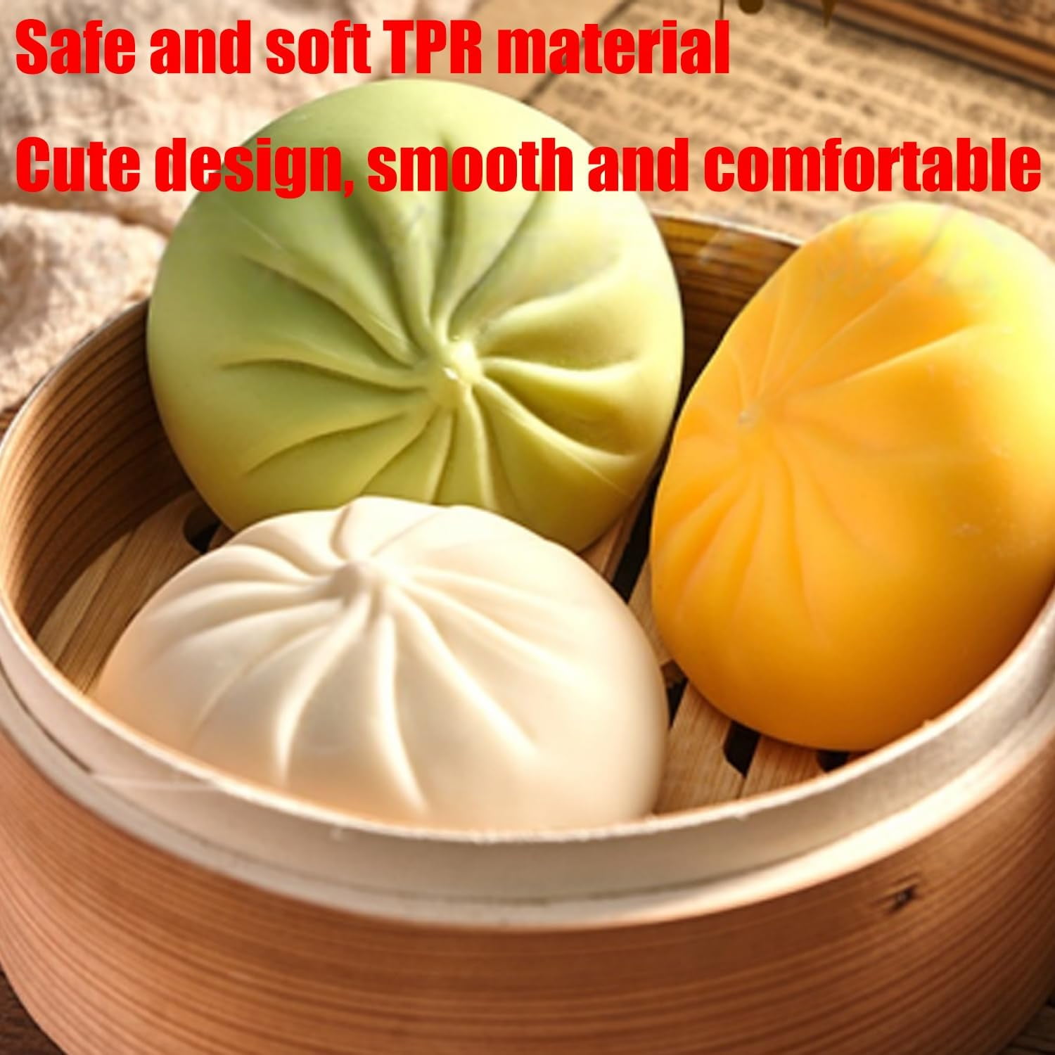 2026 New Dumpling Squishy Large with Steamer Box,Super Soft Giant Squishy Dumpling,Jumbo Dumplings Squishys,Large Stress Relief Squishys Dumplings for Everyone Anxiety Relief