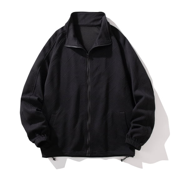 Lilgiuy Fall Sweatshirts for Men 2023 Casual Solid Turn Down Long Sleeve Pullover Zipper Top for School College Library