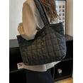 thumbnail image 4 of Kukuzhu Puffer Tote Bag Women Large Quilted Puffy Tote Bag Water-Resistant Down Cotton Padded Shoulder Bag Purse, 4 of 8