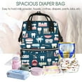 thumbnail image 5 of Pofeuu Dental Print Diaper Bag Backpack, Multifunction Travel Pack Maternity Baby Changing Bags, Large Capacity, Waterproof, 5 of 6