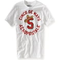 thumbnail image 1 of Aeropostale - Camiseta gráfica para hombre con cuello redondo Cinco de Mayo, color blanco, grande, 1 of 1