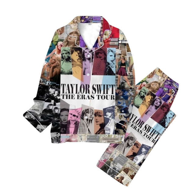 Pyjamas Unisexes pour Femmes Chanteur Concert Manches Longues Thème Musical Vêtements de Nuit