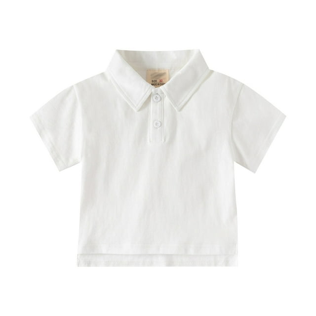Polo pour Garçons Chemises Unies Uniformes pour Garçons Chemises de Rugby Polo à Manches Courtes 3-4 Ans
