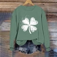 thumbnail image 4 of St Patricks Day Distressed Clover Sweatshirt Women Grunge Graphic Pullover Long Sleeve Crewneck Tops Vintage Irish Shirt, 4 of 6