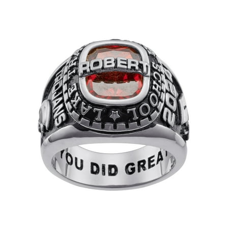 Order Now for 2025 Graduation, Freestyle Men's Sterling Silver Personalized-Top Classic Class Ring, Personalized, High School or College