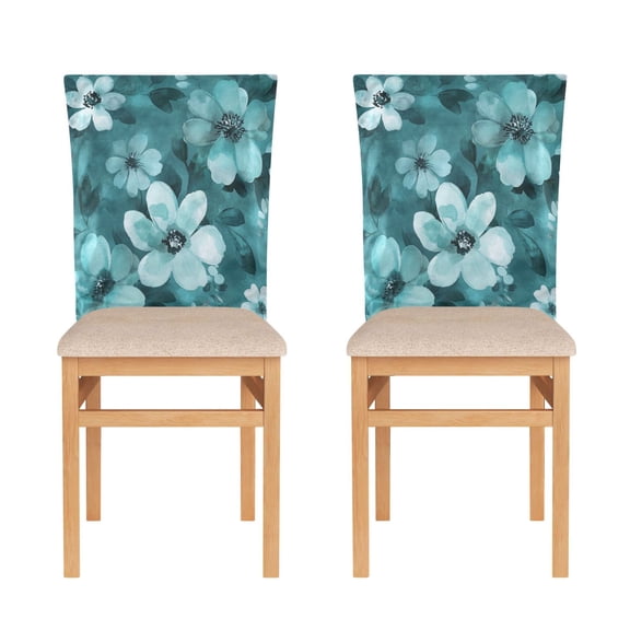 Decorative Chair Back Cover One Size x2 Chair Cover Dining Chair Slipcovers Chair Back Decoration Festival Chair Decoration Navy Flowers