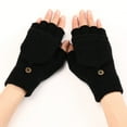 thumbnail image 5 of Guantes de invierno para mujer, 2 guantes convertibles de punto cálidos sin dedos para regalos de mujer con gorro de cubierta de manoplas, 5 of 5
