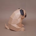 thumbnail image 4 of Hongchun 3D Pug Paper Sculpture, Pre-Cut DIY Paper Craft Kit, Handmade Animal Figurine, Brown Color, DIY 3D Paper Model, Creative Home Decoration, 4 of 4