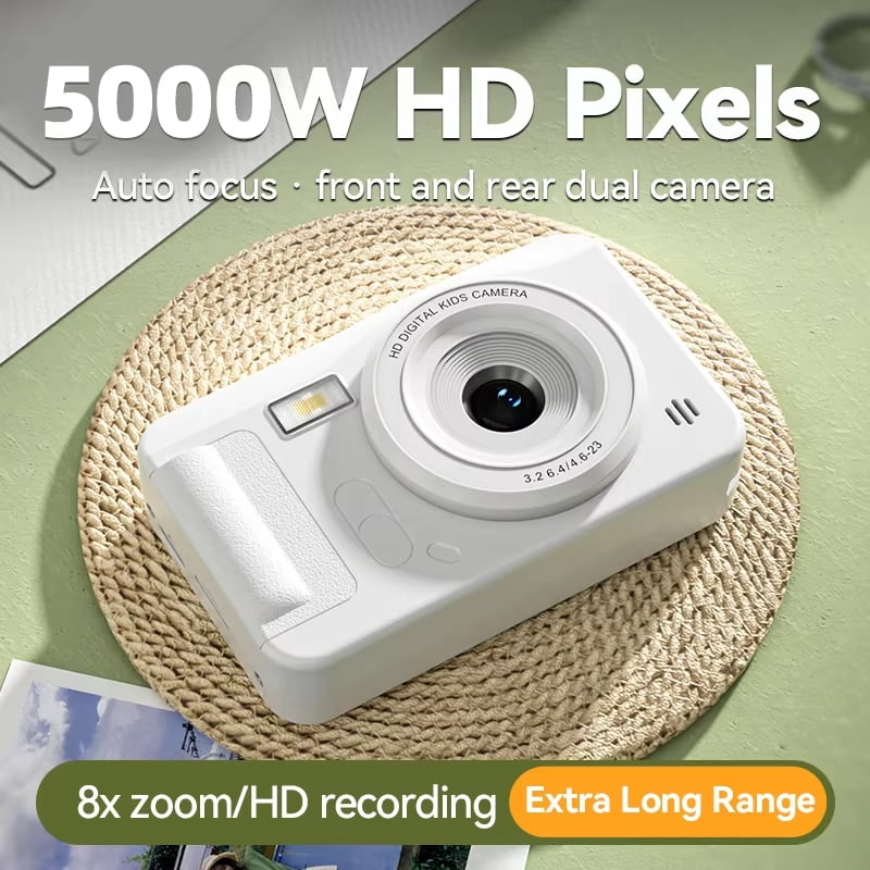 40MP 1080P Digital Camera with Wrist Strap – 8X Zoom, Anti-Shake, 4K HD, Auto Focus, 64GB Memory Card Support, Perfect for Beginners & Selfies