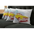 thumbnail image 5 of Ambesonne Vintage Throw Pillow Cover 4 Pack, Old Car Grunge Art, 16", Yellow Turquoise, 5 of 5