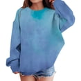 thumbnail image 3 of Mercatoo Teen Girls Tie Dye Crew Neck Sweatshirts Cute Cotton Pullover Sweatshirts Kids Long Sleeve Gradient Color Sweater, 3 of 7