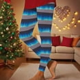 thumbnail image 2 of QIUOMBBP Women's Christmas Stripe Print Leggings Stretchy Elastic Waist Fitness Pants for Running, Gym & Casual Wear, Light Blue, XXXL, 2 of 10
