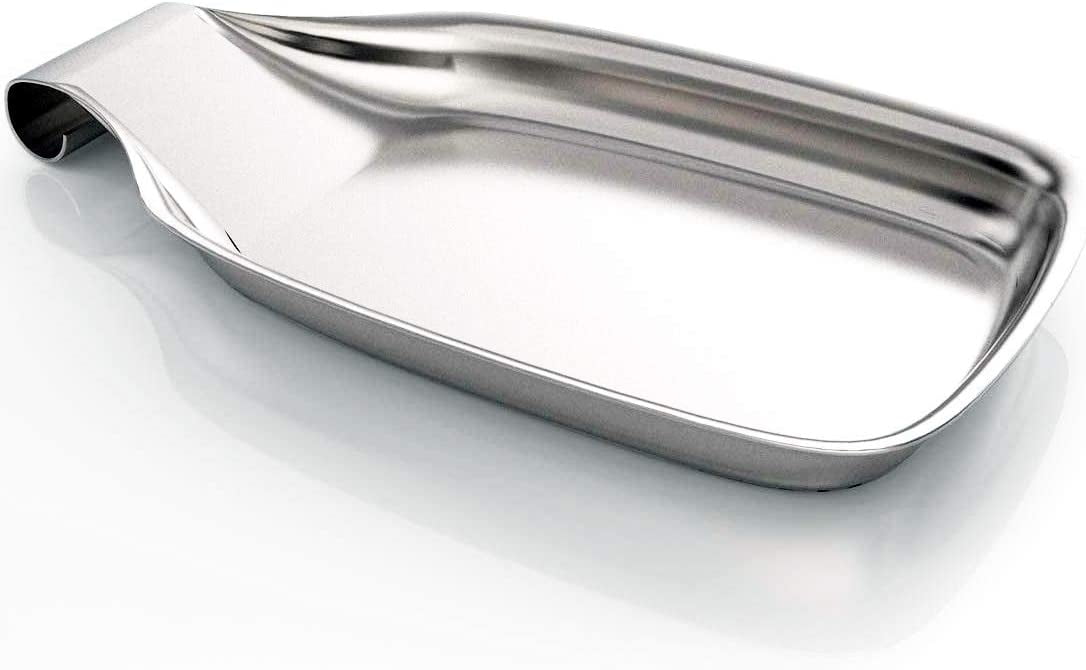 Silver Double round bowl B Blesiya Spoon Rest Stainless Steel Spoon 