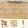 thumbnail image 6 of QRKD Wooden Stackable Stools Set of 4, 18" Square Backless Student Chairs w/Non-Slip Pads, Lightweight Stacking Stools for Kitchen, Classroom, Dining Room 330lb Capacity Natural, 6 of 8
