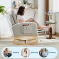 thumbnail image 6 of Ataucjin Rocking Glider Chair for Nursery, Wingback Accent Rocker Chair Upholstered Tall Back Arm Chair w/Side Pockets, Ursing Rubber Wood Legs and Side Pocket Wingback Accent Rocker Chair, 6 of 7