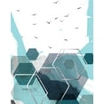 thumbnail image 2 of Urban Epiphany 26x32 White Modern Wood Framed Museum Art Print Titled - Abstract Teal 2, 2 of 4