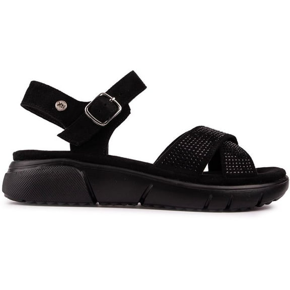 Women's Flat Suede Sandals By XTI_141242_Black
