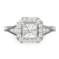 thumbnail image 2 of Sz 8 Sterling Silver 925 Princess Cut CZ Cubic Zirconia Halo Engagement Ring, 2 of 2
