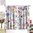thumbnail image 3 of Floral Blackout Curtains, Spring Watercolor Flower Plant Rustic Modern Style Pattern for Bedroom Living Room, 2 Panel Set,52X84 Inch, 3 of 6