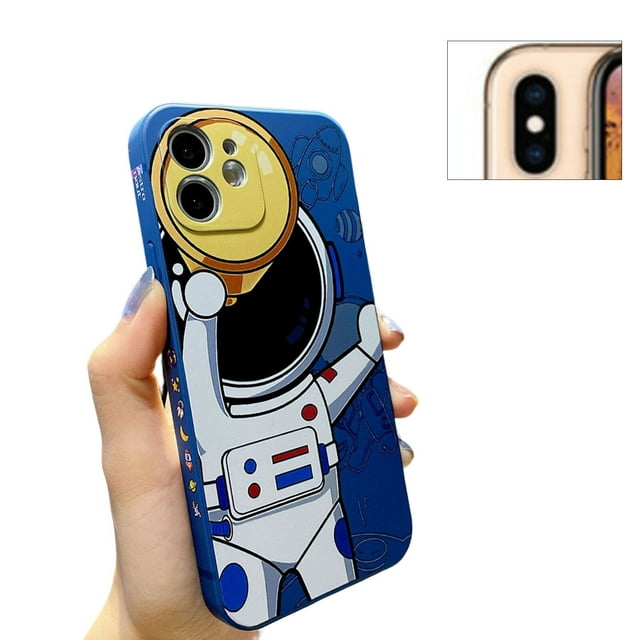 VONKY Blue Black Cell Phone Covers Drop Protective Heigh Lens Protection for Iphone XS Max/XR/X/XS