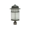 thumbnail image 2 of Aspen Creative 60005-2 One-Light Medium Outdoor Post Light Fixture with Dusk to Dawn Sensor, Transitional Design in Aged Bronze Patina, 20" High, 2 of 3