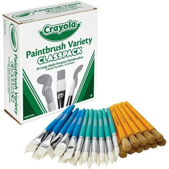 Crayola  Paintbrush Variety Classpack, 36 Count - Oak