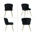 thumbnail image 5 of Guyou Velvet Dining Chairs Set of 2, Modern Kitchen Chairs with Shell Back and Metal Legs, Comfy Armless Side Chairs for Living Room Dining Room Kitchen, Black, 5 of 8