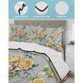 thumbnail image 4 of Yellow Rose Full Size Down Alternative Comforter, Lightweight Comforter Quilt Bedding Set with Pillow Shams Vintage Country Botanical Floral Vines All Seasons Bed Comforter Duvet Insert 78"x90", 4 of 7