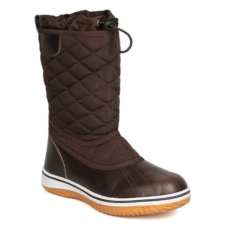 Rossignol Womens Ski Boots - New Women Refresh Snow-01 Mixed Media Quilted Drawstring Snow Boot