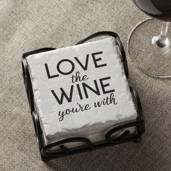Witty Wine Stone Coaster Set