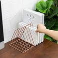 thumbnail image 3 of Triangle Desktop Magazine File Holder Rack, Sturdy 9 Slot Iron Storage Book Sorter Organizer Bookshelf for Office Home Decoration, 3 of 6