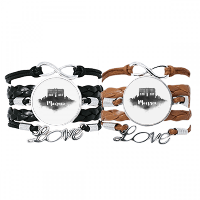 Palais Princier de Monaco Ink City Bracelet Hand Strap Leather Rope Wristband Double Set