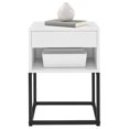 thumbnail image 2 of BIKAHOM Table de Chevet Simple et Moderne avec Tiroir et Étagère, Blanc, 2 of 6
