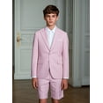 thumbnail image 6 of Lycody 2PCS Boys Linen Slim Suit Coat and Shorts Wedding Kids Linen Suit Summer Boys Formal Suit Ring Bearer Outfit, Graduation, PROM,Unisex,Teen, 6 of 6