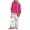 Pink, variant on ITSUN Women's 2 Piece Outfits Casual Wrap Chest Print Blouse Shirt 3/4 Sleeve Top Shorts Set Leisure Plus Size Lounge Matching Sets Green XXL