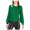 Green - darkgreen, variant on bar III Womens Balloon Sleeve Pullover Sweater, White, X-Small