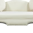 thumbnail image 4 of 54"Width Modern Velvet Upholstered Loveseat Sofa Accent Bedside Entryway Bench Small Sofa 2 Seater Couch Settee for Living Room Bedroom Nail Head Trimming with Wood Legs 2 Pillows (Beige), 4 of 6