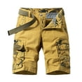 thumbnail image 2 of JTieacloth Mens Outdoor Casual Elastic Waist Relaxed Fit Cotton Lightweight Quick Dry Fishing Hiking Work Shorts Cargo Shorts Men's Cargo Shorts Orange, 2 of 7