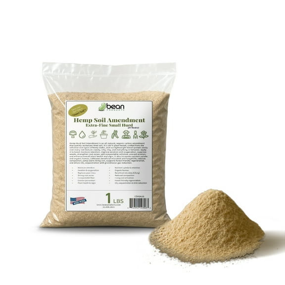 Hemp 1lb Garden Mulch - All-Natural Hemp HURD Mulch for Vibrant Gardens, Vegetables, Trees, Reduce Weeds, Moisture Retention, pH Neutral