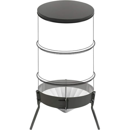 Highwild Deer Feeder 55-Gallon Barrel Kit - Steel Lid | Barrel Band | Galvanized Feeder Funnel