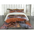 thumbnail image 2 of Ambesonne Nature Quilted Coverlet 3 Pcs, Waterfall Autumn, Queen Size, Brown, 2 of 4
