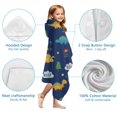 thumbnail image 7 of Dark Blue Dinosaurs ROAR Pattern Hooded Bath Towel，60"x35" for Ages 3 To 12 Kids, Quick Dry Lightweight Soft Microfiber Hood Beach Towel Cover Up for Kids, 7 of 7