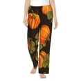 thumbnail image 2 of Goofa Orange Pumpkin Printed Soft Pajama Pants for Women, Wide Leg Comfy Casual Lounge Yoga Pants-Medium, 2 of 9